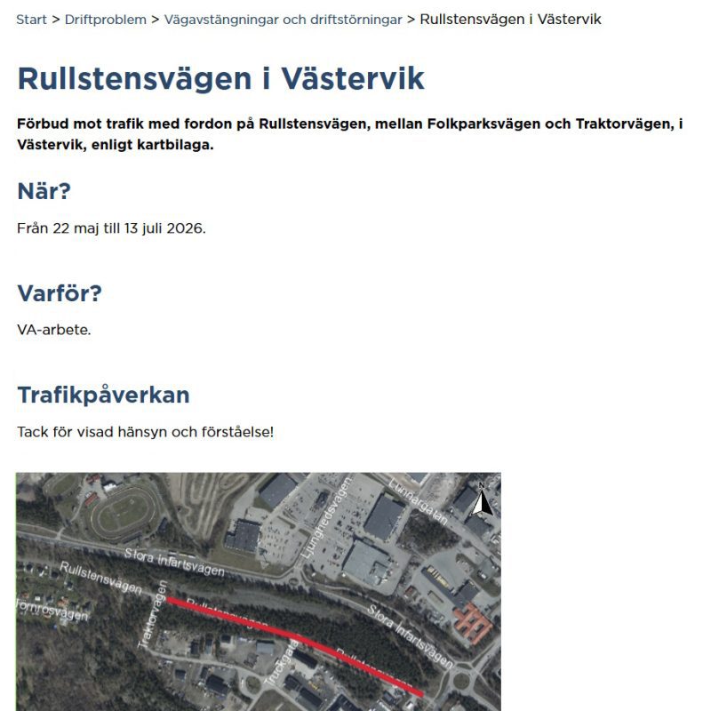 Rullstensvägen 22 maj-13 juli